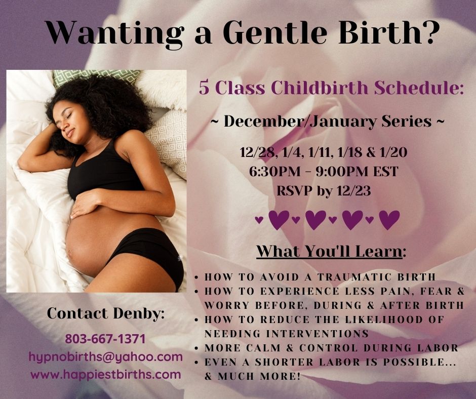A flyer for a gentle birth class.