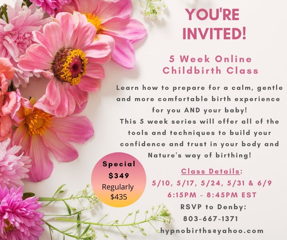 A flyer for an online class with a bunch of flowers